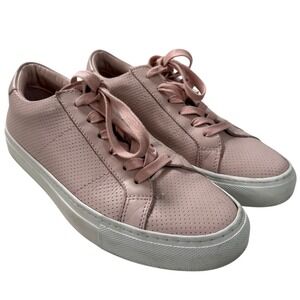 GREATS The Royale Perforated Blush Pink Leather Low Top Sneakers Women 7.5 Italy